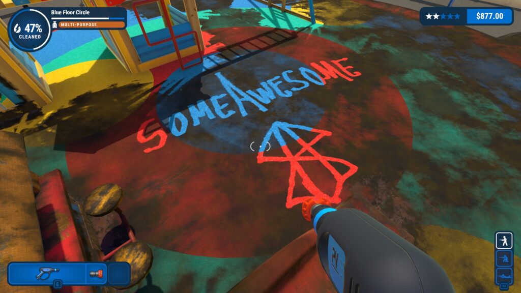 some_awesome_logo_sprayed_clean_on_playground_ground_in_Power_Wash_Simulator